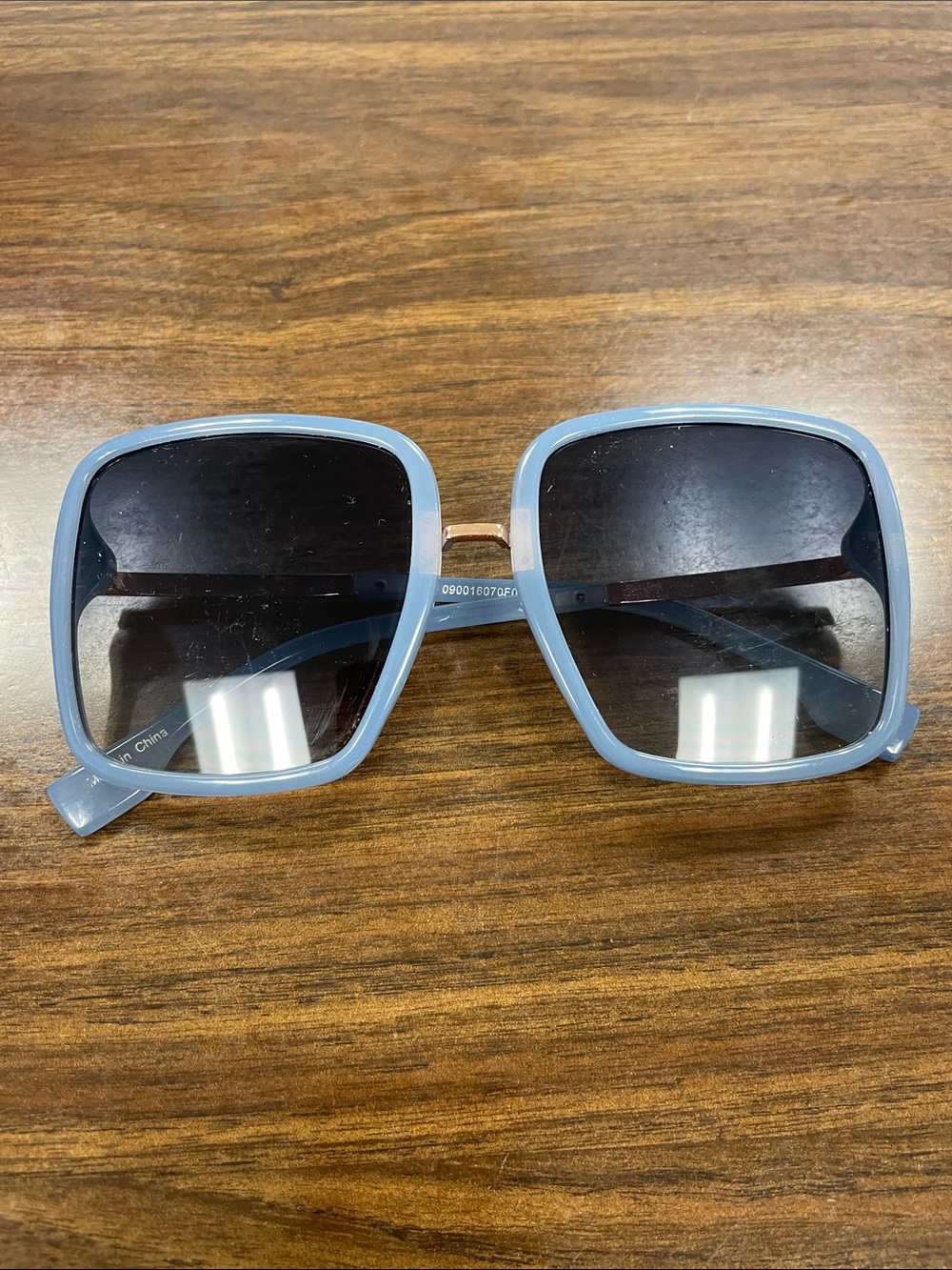Oversized Square Sunglasses in Pale Blue